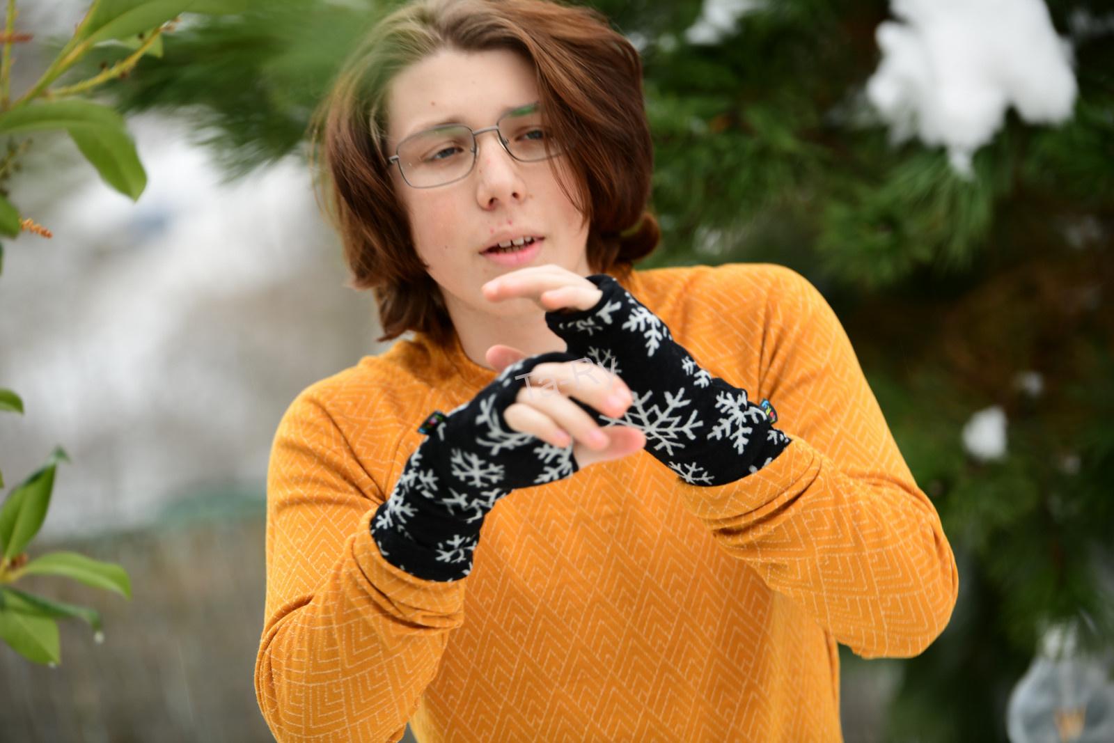 Merino návleky na ruce - rukavice bezprsťáky...