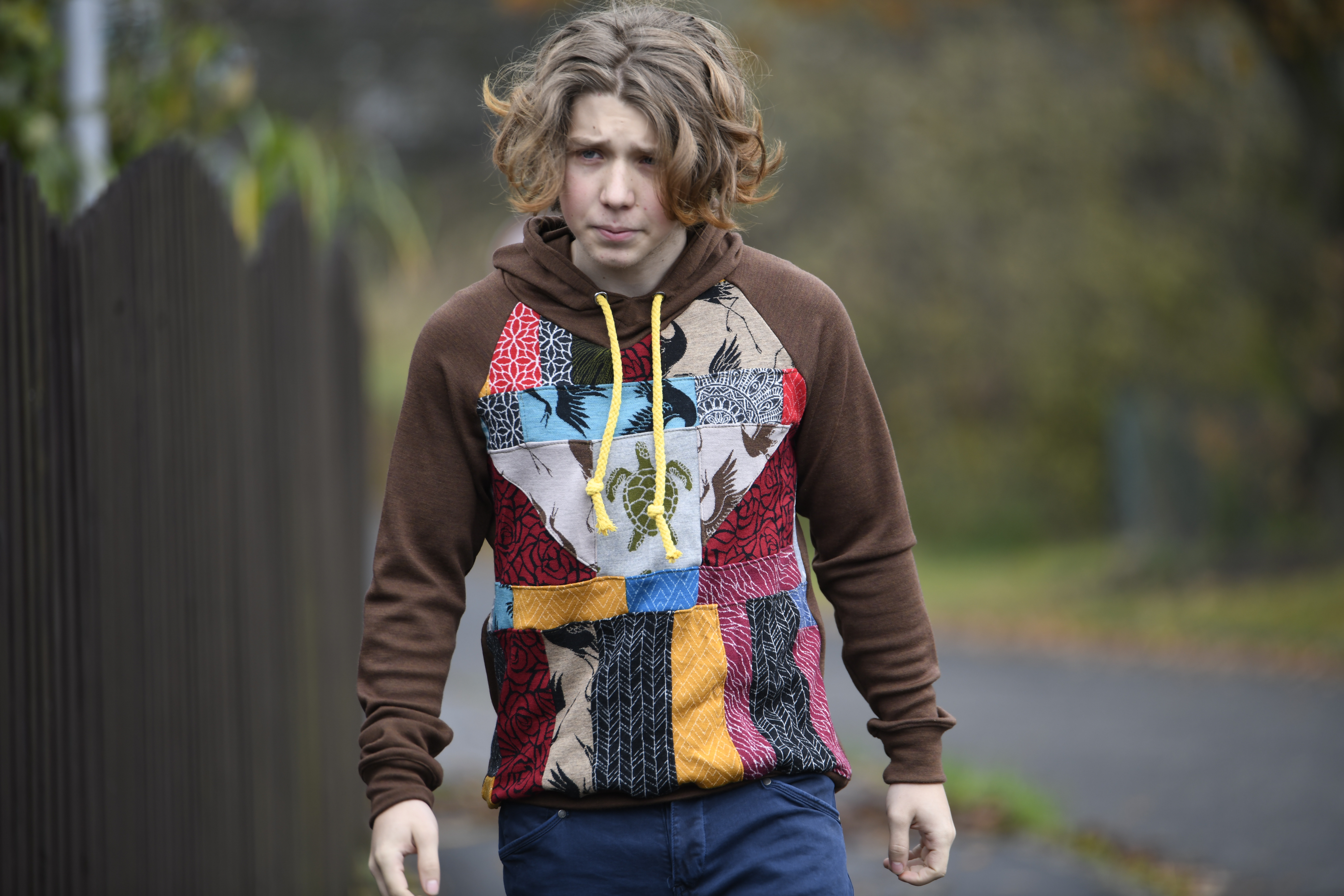 Merino mikina patchwork L