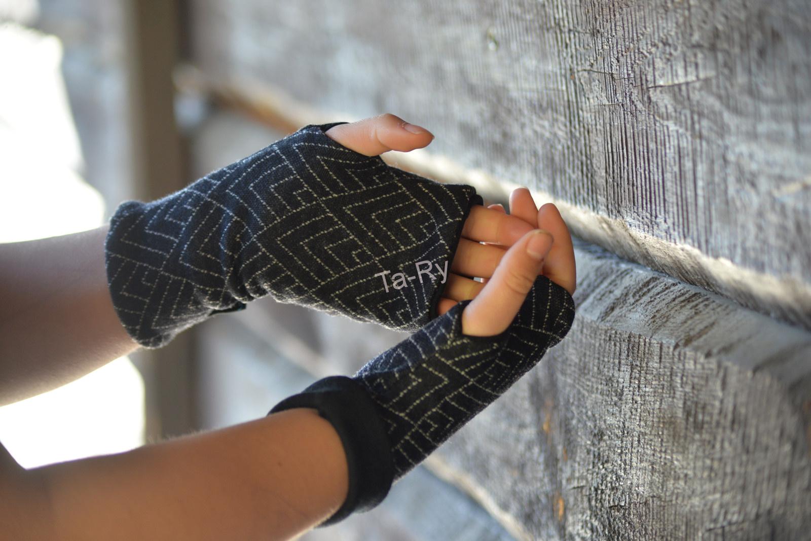 Merino návleky na ruce - rukavice bezprsťáky...